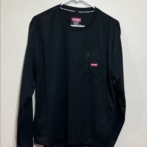 Wrangler Men's Black Long Sleeve Tee Size Large